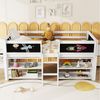 STILVORA Kinderbett 90×200 Hochbett kinder mit Geländer,Holzbett mit Leiter,ohne matratze (Hochwertiges halbhohes Bett, aus Kiefernholz mit mehreren Staufächern, Sicherheitsgeländer und stabiler Leiter, 90x200 cm), ohne Matratze Bild 3