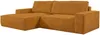Vente-unique - AMELIA Sofa SamtStoff Orange - B 167 cm x H 85 cm x L 267 cm Bild 4