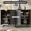 Seitenschrank 120 x 35 x 78 cm mit Metallgriffe und Metallbeine, flexibler Stauraum mit dreistufig verstellbaren Trennwänden, Anti-Kipp-Design Bild 4