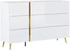 Vente-unique - MARZIALO Kommode Holz, Platte WeißGold - B 41 cm x H 87,2 cm x L 134,9 cm Bild 2