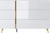 Vente-unique - MARZIALO Kommode Holz, Platte WeißGold - B 41 cm x H 87,2 cm x L 134,9 cm Bild 3