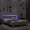 vidaXL Bettgestell mit Kopfteil LED-Beleuchtung Grau Sonoma 140x200 cm 3207551 Bild 4