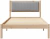 vidaXL Bettgestell mit gepolstertem Kopfteil Hellgrau 100 x 200 cm 878279 Bild 5