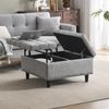 Flieks Sitzhocker mit Stauraum, multifunktional 75 x 75 x 41cm, PU, Grau Bild 2