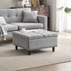 Flieks Sitzhocker mit Stauraum, multifunktional 75 x 75 x 41cm, PU, Grau Bild 3