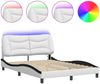 vidaXL Bettgestell mit LED ohne Matratze "Hvar" Weiß und Schwarz 120x200 cm 3213926 Bild 2