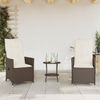 vidaXL 3-tlg. Bistro-Set mit Kissen Braun Poly Rattan 365653 Bild 3