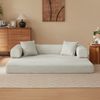 Schlafsofa 59cm×195cm×89cm in Beige – klappbares Bodensofa aus Schaumstoff mit Veloursbezug Bild 3