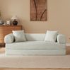 Schlafsofa 59cm×195cm×89cm in Beige – klappbares Bodensofa aus Schaumstoff mit Veloursbezug Bild 5