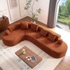 6-Sitzer Wohnlandschaft B 327 x T 215 x H 80 cm aus Chenille in Orange Bild 2