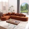 6-Sitzer Wohnlandschaft B 327 x T 215 x H 80 cm aus Chenille in Orange Bild 3
