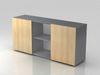 Sideboard 2OH mit Schiebetüren Weiß / Eiche Bild 4
