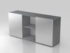 Sideboard 2OH mit Schiebetüren Weiß / Eiche Bild 5