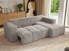 Ecksofa mit Schlaffunktion und Bettkasten, L-form Couch, lose Kissen, Polstersofa - MONIVA - Hellgrau Plüsch - rechte Seite Bild 4