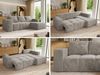 Ecksofa mit Schlaffunktion und Bettkasten, L-form Couch, lose Kissen, Polstersofa - MONIVA - Hellgrau Plüsch - rechte Seite Bild 2