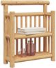 Wandregal, Hängeregal mit Regal Wandmontiert Natur 40 x 13 x 44 cm Bambus de6227 Bild 3