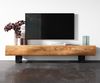 Lowboard New Live-Edge 175 cm Akazie Natur 4 Türen Kufe Metall Schwarz Bild 4
