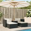 vidaXL 5tlg. Garten-Sofagarnitur mit Kissen Schwarz Poly Rattan Akazie 365725 Bild 3