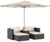 vidaXL 5tlg. Garten-Sofagarnitur mit Kissen Schwarz Poly Rattan Akazie 365725 Bild 4