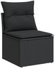 vidaXL 10-tlg. Garten-Sofagarnitur mit Kissen Schwarz Poly Rattan 3226349 Bild 4