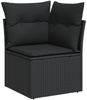 vidaXL 10-tlg. Garten-Sofagarnitur mit Kissen Schwarz Poly Rattan 3226349 Bild 3