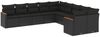 vidaXL 10-tlg. Garten-Sofagarnitur mit Kissen Schwarz Poly Rattan 3226349 Bild 2