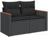 vidaXL 10-tlg. Garten-Sofagarnitur mit Kissen Schwarz Poly Rattan 3226349 Bild 5