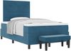 vidaXL Boxspringbett mit Kopfteil Dunkelblau 200 x 120 cm Samt 3344508 Bild 2