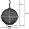 BBQ-Toro Bratpfanne Gusseisen preseasoned, Ø 34 cm, Mit Griff+Stiel und 2 Außgießern, Gusseisen Bild 4