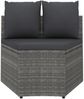 vidaXL 9-tlg. Garten-Sofagarnitur mit Auflagen Poly Rattan Grau 3064899 Bild 5