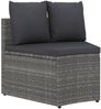 vidaXL 9-tlg. Garten-Sofagarnitur mit Auflagen Poly Rattan Grau 3064899 Bild 4