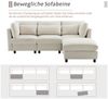 Merax 3-Sitzer mit Hocker, XXL Sofa, aus Leinen mit 2 Kissen,Sofagarnitur,Loungesofa,modulare Couch Bild 2