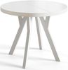 Alpi-Möbel Esstisch Wohnzimmertisch - Ausziehbarer runder Tisch 80-120 cm - Weiß, Ausziehbar, 2 x Einsatz 50 cm Bild 5