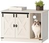 Katzenschrank, Katzentoilette, Katzenklo Schrank, Versteckte Katzentoilette Kabinett Möbel mit Katzenglocke, Indoor-Katzenhaus, 80 x 50 x 53 cm, für Flur, Schlafzimmer, Weiß Bild 2