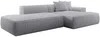 Vente-unique - ERYNEL Sofa SamtStoff Grau - B 156 cm x H 70 cm x L 305 cm Bild 4