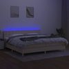 vidaXL Polsterbett mit Matratze & LED Stoff Creme 200x200 cm, Härtegrad: H2 [3134066] Bild 4