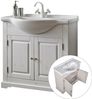 Badezimmer Waschplatz Set inkl. Keramik-Waschtisch LIRIA-56, Massivholz, B x H x T ca.: 85 x 200 x 43 cm Bild 2