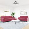 vidaXL 3-tlg. Sofagarnitur mit Kissen und Nackenrollen Weinrot Samt 3278505 Bild 3
