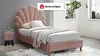 Vente-unique - Bett Muschelbett - 90 x 190 cm - Samt - Rosa - MOANA Bild 2