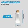 Mini Glasflaschen mit Korken Mix 10ml/30ml/50ml ( 12er Pack ) - Kleine Glasfläschchen zum Befüllen - Reagenzglas Glas für Hochzeit - Mini Gläser Bild 2