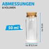 Mini Glasflaschen mit Korken Mix 10ml/30ml/50ml ( 12er Pack ) - Kleine Glasfläschchen zum Befüllen - Reagenzglas Glas für Hochzeit - Mini Gläser Bild 4
