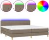 Boxspringbett mit Matratze & LED Stoff Taupe 200x200 cm, Härtegrad: H2 [3133745] Bild 2