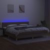 Boxspringbett mit Matratze & LED Stoff Taupe 200x200 cm, Härtegrad: H2 [3133745] Bild 4