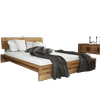 Bett Lubic 2 Sonderlänge 80x220 Wildeiche mit Holzkopfteil und Holzfußgestell Bild 1