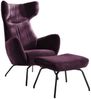 KAWOLA Sessel LOTTE Ohrensessel velvet purple mit Hocker 117 x 82 x 79 cm Bild 3
