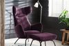 KAWOLA Sessel LOTTE Ohrensessel velvet purple mit Hocker 117 x 82 x 79 cm Bild 4
