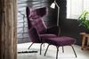 KAWOLA Sessel LOTTE Ohrensessel velvet purple mit Hocker 117 x 82 x 79 cm Bild 2