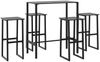vidaXL 5-tlg. Gartenbar-Set Schwarz Pulverbeschichteter Stahl 3283751 Bild 2