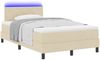 vidaXL Boxspringbett mit LED-Lichtleisten Creme 120 x 200 cm Stoff 3342280 Bild 3