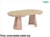 MEBLINI Esstisch Rund Ausziehbar aus Metall - 120-196x76 cm - CONEY - Sonoma Eiche/Kupferfarbe - Loft - Esszimmertisch Modern - Küchentisch - Ausziehtisch - Round Dining Table Bild 2